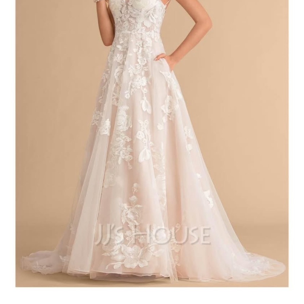 JJs House Blush Floral Lace Dress